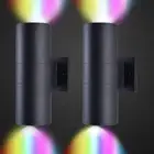 White & 16 Color Wall Lights,Color Changing Wall Sconces Set of Two,RGB Up an...