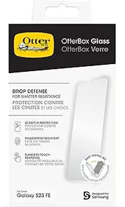 OtterBox Samsung Galaxy S23 FE Glass Screen Protector, scratch protection, flawless clarity, fingerprint resistant