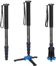 Professional 65-inch Camera Aluminium Monopod with Folding Three Feet Support St