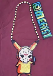 NEW Picachu Voorhees Mask Kandi Perler Necklace EDM EDC Fest Rave Dance