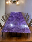 72"x36" Purple Amethyst Stone Top Dining Table handmade Crystal Healing Home Dec
