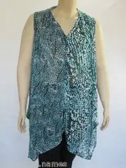Autograph Ladies Sleeveless V Neck Drape Tunic Top sizes 14 16 18 20 22 Aqua