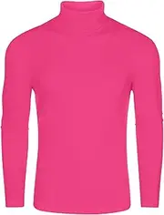 [Lars Amadeus] Turtleneck Top for Men's Slim Fit Long Sleeves Knitted Pullover T-Shirt