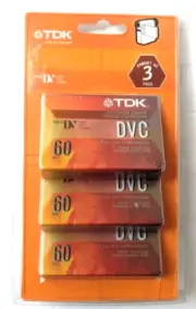 3 Pack TDK DVC 60 Minute Mini DV Digital Video Cassette Tapes Superior Grade