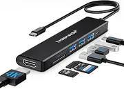 [Lemorele] USB C Hub, Type-C Hub Adapter 7 in 1 with HDMI 4K@30Hz, 100W PD Charging, 1 USB3.0 5Gbps Data Port, 2 USB 2.0, SD/TF, USB C Multiport Dongle for MacBook/ChromeBook/Dell/HP/Lenovo