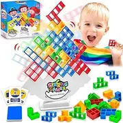 Vibbang 64 Pieces Tetra Tower Game, Tetris Balance Game, Tetris Puzzle Swing Stack High Balance Toy, Home Games Parties Toy for Children & Adults, Thinking Game, Intelligence, Building Blocks