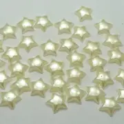 200 Ivory Acrylic Half Pearl Star Flatback Beads 10mm No Hole
