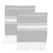 Childrens Towel 100% Turkish Cotton Beach Bath Pool Hammam Peshtemal Grey x2