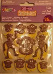 Monkeys & Bananas Glitter Foam Stickers 26 Pcs Ages 3 + Darice NIP Ships Free