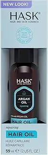 HASK Argan Repairing Shine Oil for all hair types, colour safe, gluten-free, sulfate-free, paraben-free - 1 59 mL Bottle