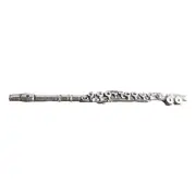 Flute Jazz Musician polished pewter metal lapel pin