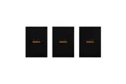 3x Rhodia No.18 Top Stapled A4 Notepad Office Stationery Ruled w Margin Black