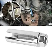 Car Oxygen Sensor Socket, Universal 22mm Hex Socket for Oxygen Sensor Removal, Motorcycle Car Removal Tool (White)