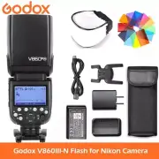 US Godox V860III-N 2.4G TTL HSS 1/8000s Camera Flash Speedlite Light for Nikon