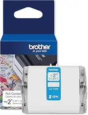 Brother Genuine CZ-1005 continuous length ~ 2 (1.97”) 50 mm wide x 16.4 ft. (5 m) long label roll featuring ZINK Zero Ink technology
