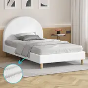 ALFORDSON Bed Frame Arched Base White King Single