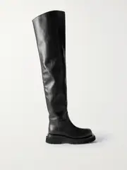[Bottega Veneta] Bottega Veneta - Cuissard Leather Over-the-knee Boots - Black - IT39 IT 39 Black