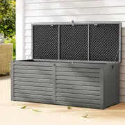 390L Gardeon Outdoor Storage Box Container Lockable Cabinet Garden Bench Tools Toy Shed Black
