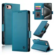 Wallet Case for IPhone 7/IPhone 8,Slim Protective Shockproof Case With Card Holder,Premium PU Leather Kickstand-Blue