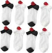 [Generic] 4 Pairs Mesh Socks Ankle Cotton Socks for Women Moisturizing Socks for Women Tab Socks Trendy Fuzzy Socks for Women Slouch Socks for Woman Breathable Socks Ultra-thin Socks