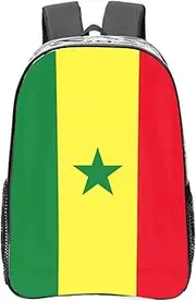 HJLUUFT Flag of Senegal print Clear Backpack for Stadium Events, Small Clear Backpack for Concert Festival Sports