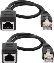 uxcell RJ45 Extension Ethernet Cable, RJ45 Cat6 LAN Cable Network Patch Extender Cord, 2 Pcs Ethernet Male to Female Network Cable 30cm Long for Router Modem Smart TV PC Computer Laptop