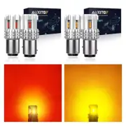 2x 1157 LED Bulbs Red/Amber Tail Stop Brake Turn Signal Light 2057 7528 BAY15D (for: Renault)
