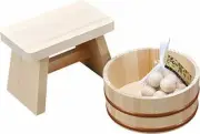 Yamako Japanese Wooden Hinoki Bath Ball Bath Chair Set item Onsen Spa JAPAN NEW