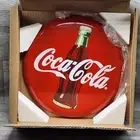 Coca-Cola Coke Round ButtonSign 12 Inch Metal Tin Bottle