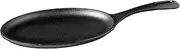 Victoria Cast Iron Fajita Skillet. Black Serving Platter. Seasoned with 100% Kosher Certified Non-GMO Flaxseed Oil, Regular