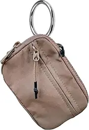 [Atlodas] The Iris' Wallet, 2024 New Iris Keychain Wallet, Pouch Wristlet Zip Card Case with ID Window, Dark Brown, Fashion