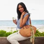 NWT Patricia Nash Mare Shell Wicker Rattan Shoulder Bag MSRP$229