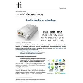 iFi audio nano iDSD 高端行動便攜式 USB DAC解碼器支援PCM.DSD.DXD支援iphone 5(AMR副牌)