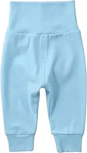 [EISHOW] Baby Cotton Baggy Pants, Kids Newborn Babies Harem Bottoms Sweatpants, Unisex Boys &Girls Elastic Pants Trousers, Light Blue, 18-24 Months