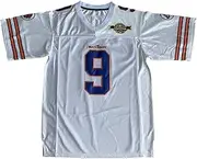 [enlik] The Waterboy #9 Bobby Boucher Adam Sandler 50th Anniversary Movie Mud Dogs Bourbon Bowl Football Jersey S-XXXL, White, 3X-Large
