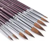 Sable Watercolor Brushes, 9pcs Detail to Mop Kolinsky Sable Brushes Round Poi...