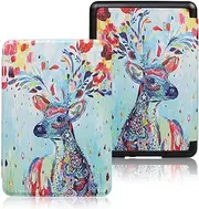 Case for Kindle Paperwhite 10th Generation 2018, Kindle Case with Waterproof Kindle Paperwhite E-Reader Case, e-Book-Reader-Covers with Auto Sleep/Wake for Kindle Paperwhite 10th Gen - Colorful elk