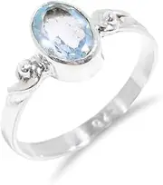 [HIMALYA QUARTZ] Rings For Women 925 Silver Jewelry Minimalist Engagement Ring - Amethyst, Labradorite, Garnet, Moonstone Rings - Vintage Boho Style HQ-BR16-8