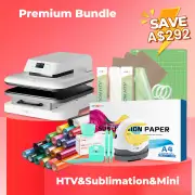 [Premium Bundle] Auto Heat Press Machine & Great Value Box Worth A$262, White