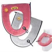 Warm Plush Toilet Seat Cover Pad with Handle and Zipper Washable and Reusable