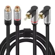 RCA Extension Cable, 2RCA Male to 2 Female Stereo Audio Cable 1 Feet