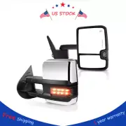 Chrome Power Heated Tow Mirrors w/Dynamic LED Signal For GMC Sierra 1500 07-13