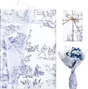 100 Sheets 20 * 14 Inches Vintage Print Tissue Paper for Gift Wrapping, French Toile Gift Wrap Tissue Paper, Decorative Tissue Paper for Wedding Birthday Baby Shower DIY Craft