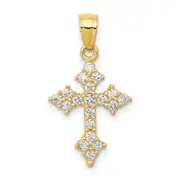 10k Yellow Gold CZ Passion Cross Pendant