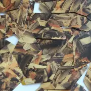 Sequin Long Diamond 1.75" Orange Gold Bird Feathers Print Metallic