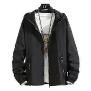 Men's 7XL 6XL Quick-Dry Waterproof Windbreaker, Sunscreen Lightweight Military Jacket COLOR black XL