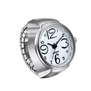 Reloj de dedo elástico con anillo redondo para hombre y mujer