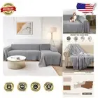 Luxurious Geometric Jacquard Sofa Covers - 2-Piece L-Shape Light Gray Protector