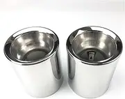 Muffler tip, 2pcs Car Exhaust Tip Muffler TIP Cover Compatible Compatible Compatible For Mini Cooper R55 R56 R57 R58 R59 R60 R61 F54 F55 F56 F57 F60(Silver 2pc)