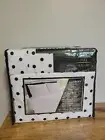 Luxury 1500 Thread Count Full Size 6 Piece Bed Sheet Set White Polkadot New